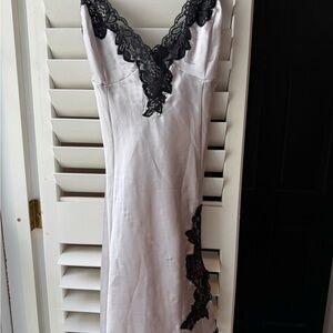Frederick's of Hollywood Black Lace White Chemise